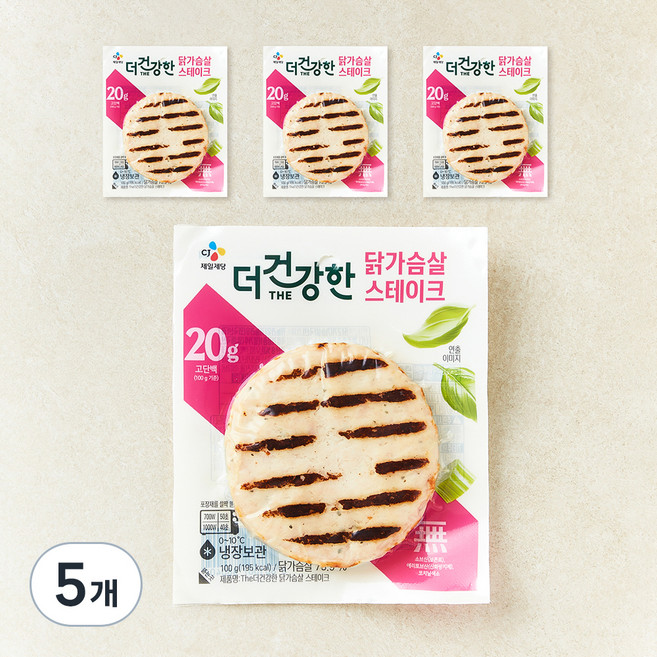 더건강한 닭가슴살 직화 스테이크, 400g, 5개
