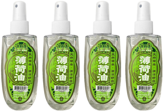 室翲香 天然薄荷油, 100ml, 4瓶, 薄荷