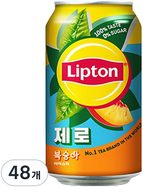 립톤 제로 복숭아 아이스티, 355ml, 48개