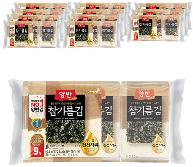 Dongwon 東遠 芝麻油海苔, 4.5g, 108包