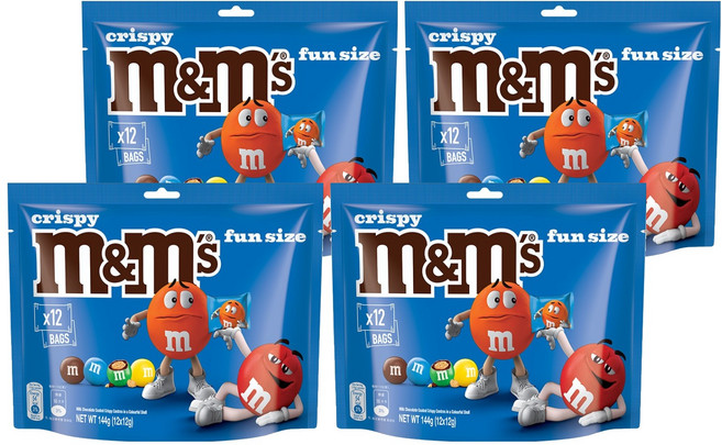 엠앤엠즈 크리스피 펀사이즈 초콜릿, 144g, 4개