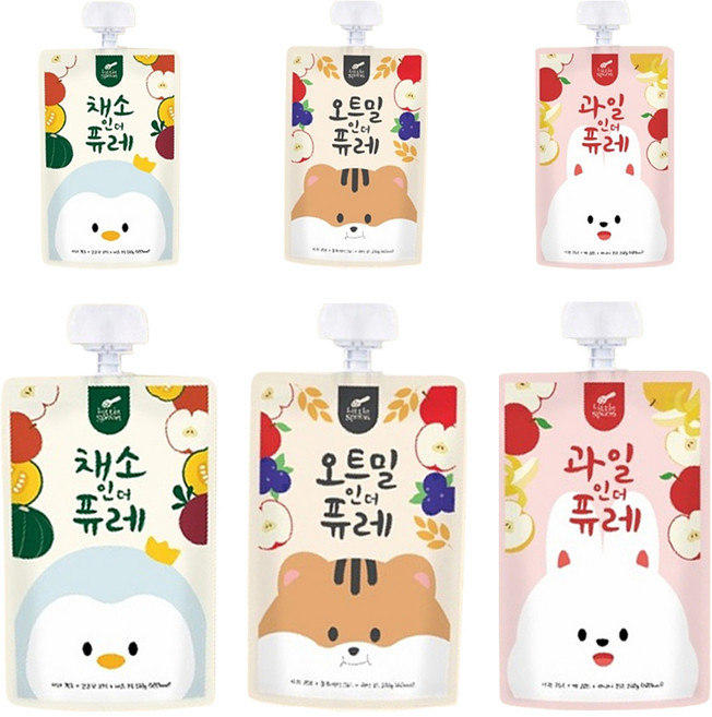 리틀스푼 과일 인더 퓨레 100g + 채소 인더 퓨레 100g + 오트밀 인더 퓨레 100g 세트, 2세트
