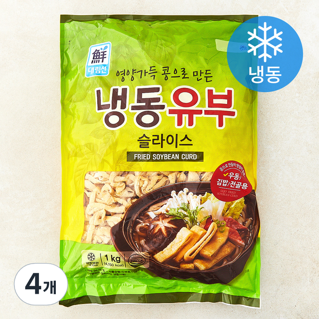 대림선 유부 슬라이스 (냉동), 1kg, 4개