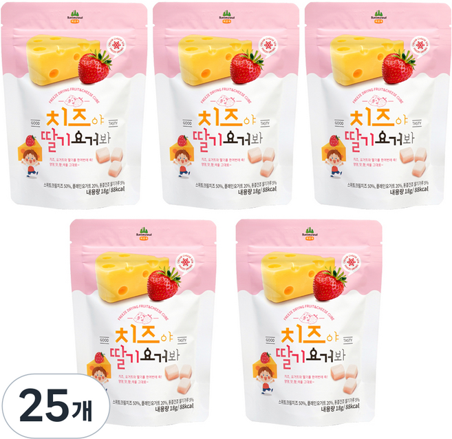 산마을 치즈야 딸기요거봐, 딸기맛, 18g, 25개