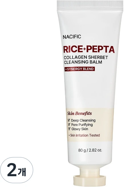 네시픽 라이스 펩타 콜라겐 샤베트 클렌징 밤, 80g, 2개 - 쿠팡