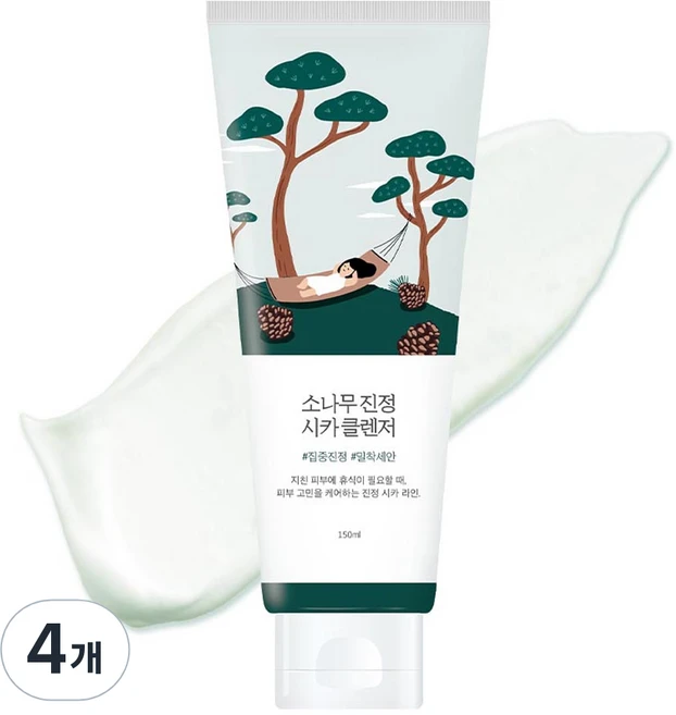 라운드랩 소나무 진정 시카 클렌저, 150ml, 4개 - 쿠팡