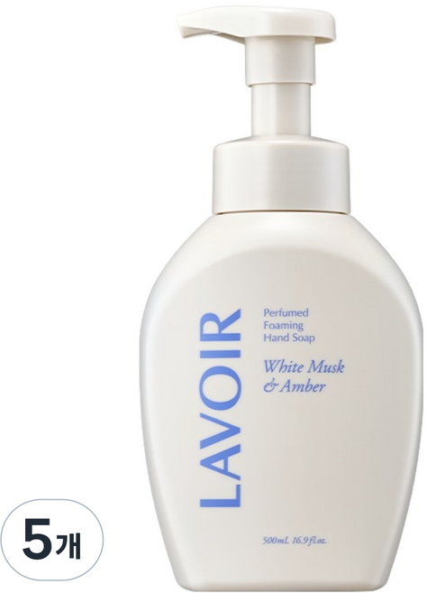 라브아 퍼퓸 포밍 핸드워시 화이트머스크 앤 앰버, 500ml, 5개