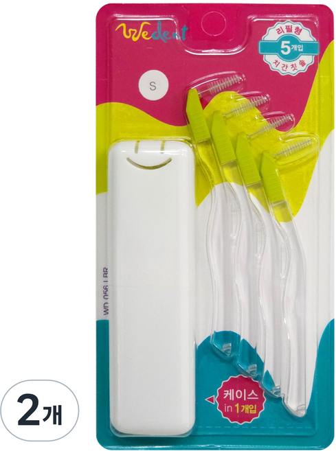 위덴 L타입 치간 칫솔 리필형 S, 2개, 5개입, 1mm