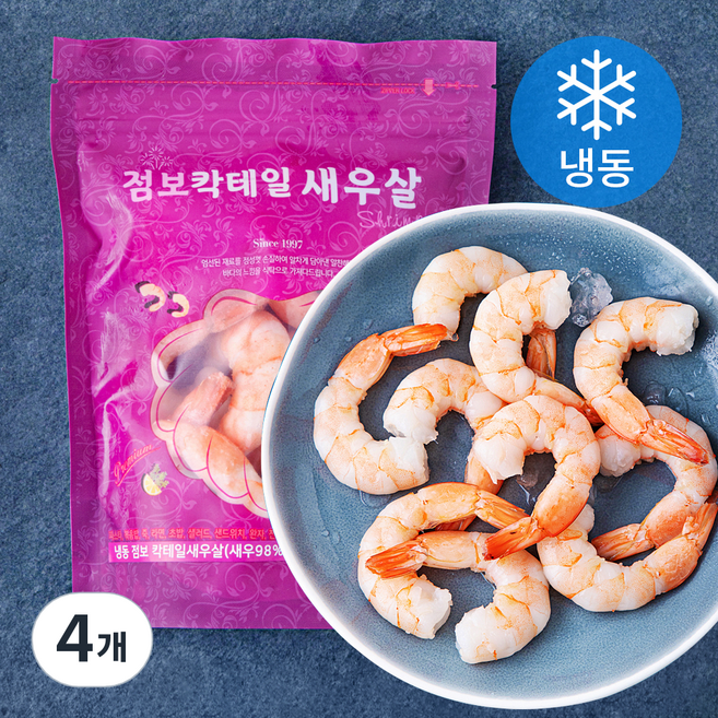 알찬해 점보칵테일새우살 (냉동), 4개, 200g