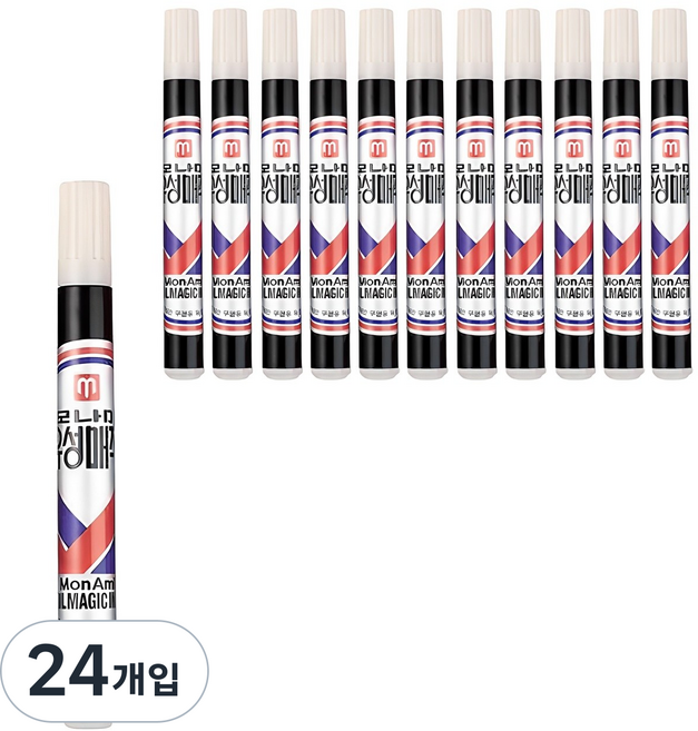 모나미 둥근닙 유성매직, 흑색, 24개입