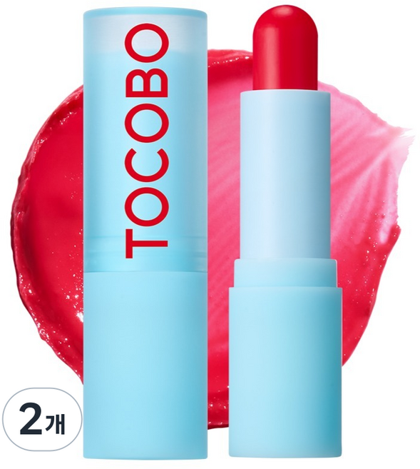토코보 글래스 틴티드 립밤, 011 플러쉬 체리, 3.5g, 2개