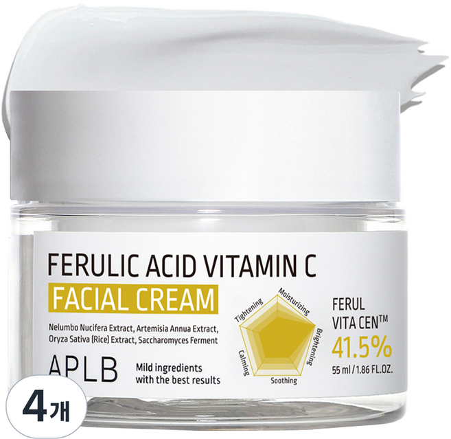 APLB 페룰산 비타민C 페이셜 크림, 55ml, 4개