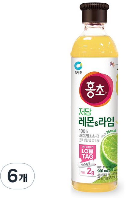Hongcho 紅醋 清淨園 檸檬萊姆低糖, 900ml, 6個