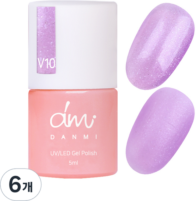 단미 컬러 젤네일, V10 박하꽃향기, 5ml, 6개