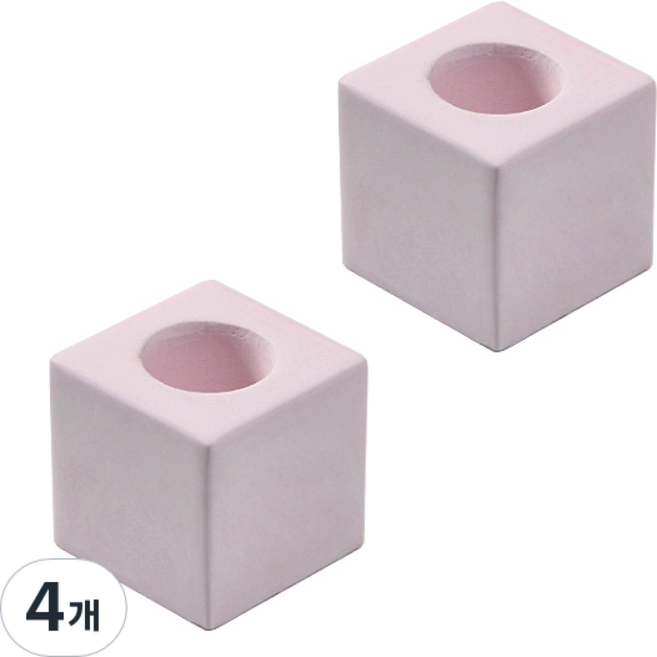 심플한 규조토 칫솔꽂이 사각, 핑크, 4개