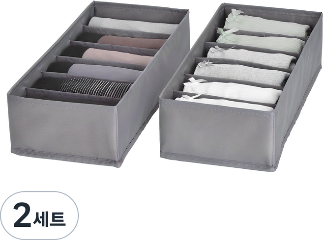 코멧 홈 프리미엄 속옷정리함 6칸 2개입, 그레이, 4개