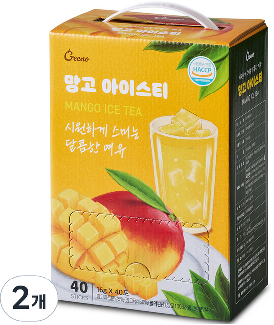 지노 아이스티 망고, 16g, 2개, 40개입