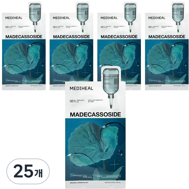 메디힐 마데카소사이드 흔적리페어 에센셜 마스크팩 24ml, 25개, 1개입 - 쿠팡
