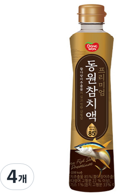 동원 프리미엄 참치액, 500g, 4개