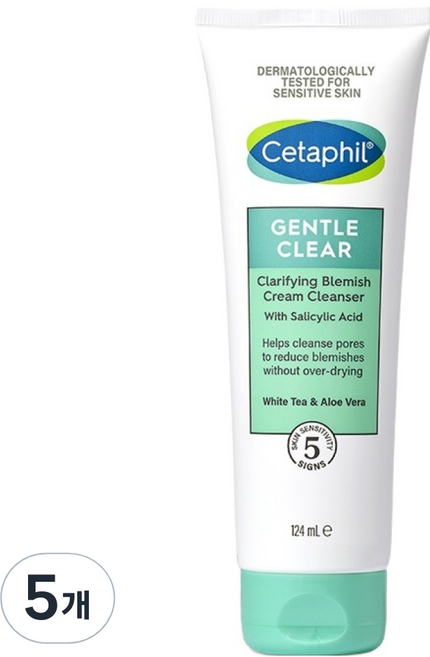 세타필 젠틀 클리어 클렌져, 124ml, 5개