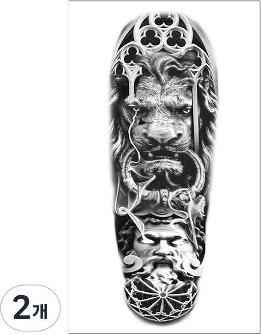 gelluna 男士長袖DIY紋身刺青貼紙, 2個, T-68