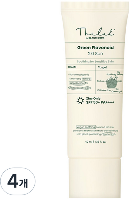 더랩바이블랑두 그린 플라보노이드 2.0 선 SPF 50+ PA++++, 40ml, 4개