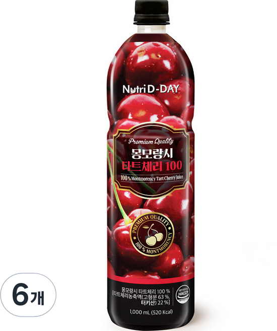 뉴트리디데이 몽모랑시 타트체리 농축액 100, 1L, 6개