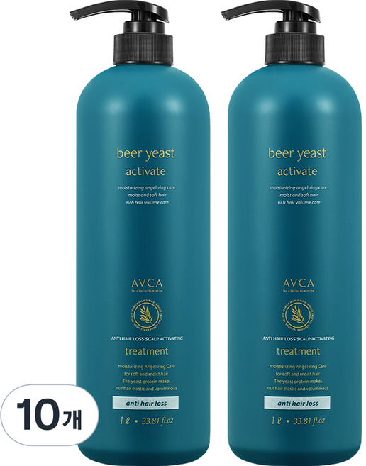 아브카 맥주효모 두피케어 탈모증상완화 트리트먼트, 1L, 10개