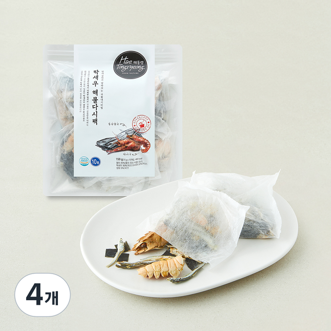 해통령 딱새우 해물 다시팩, 15g, 4개, 10개입