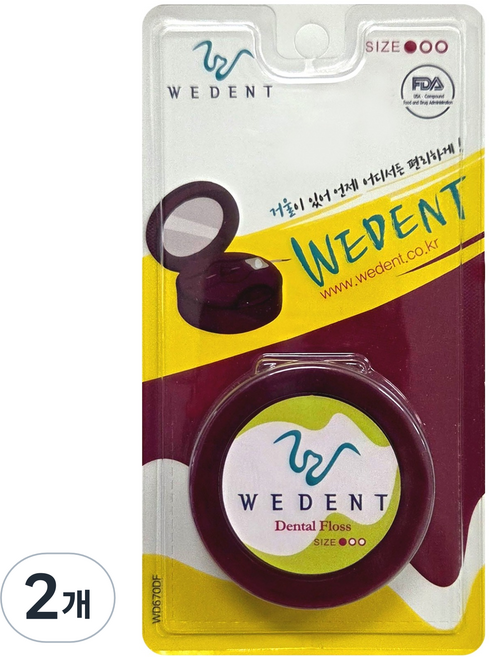 위덴 콤팩트형 치실 가는실 플럼, 61m, 1개입, 2개