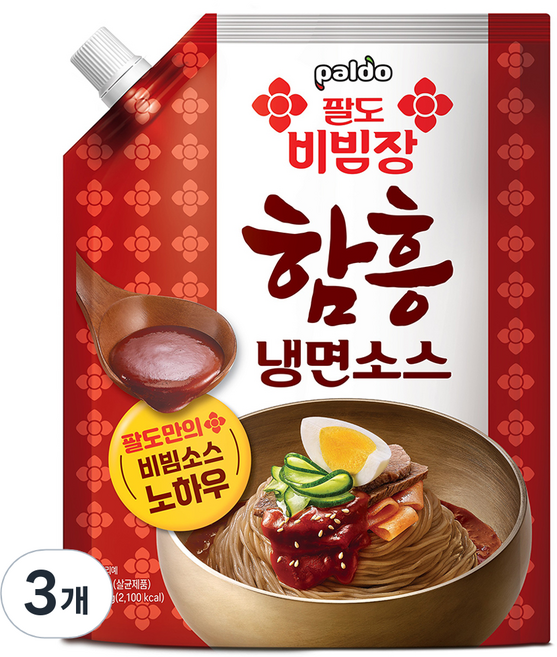 팔도 비빔장 함흥 냉면소스, 1kg, 3개