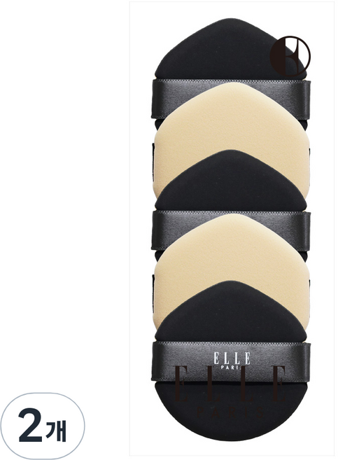 ELLE PARIS 국내산 벨벳 쿠션퍼프 5p, 2개, 무향