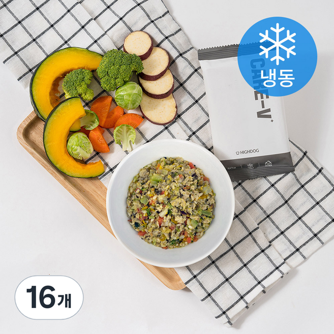 하이독 강아지 케어브이 냉동 사료, 카딕프, 50g, 16개