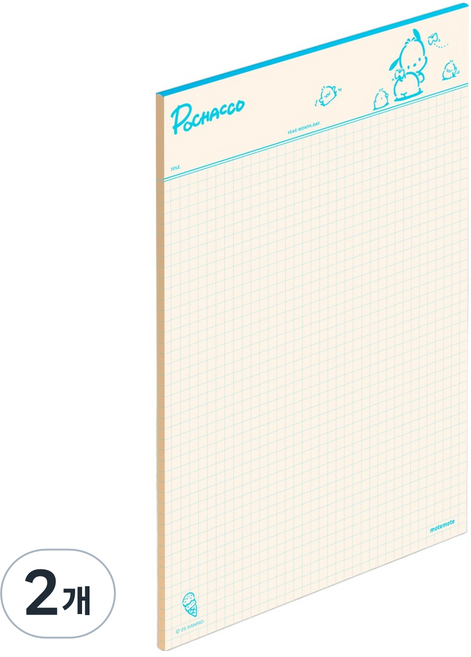 모트모트 산리오캐릭터즈 노트페이퍼, 스퀘어드포차코, 40매, 2개