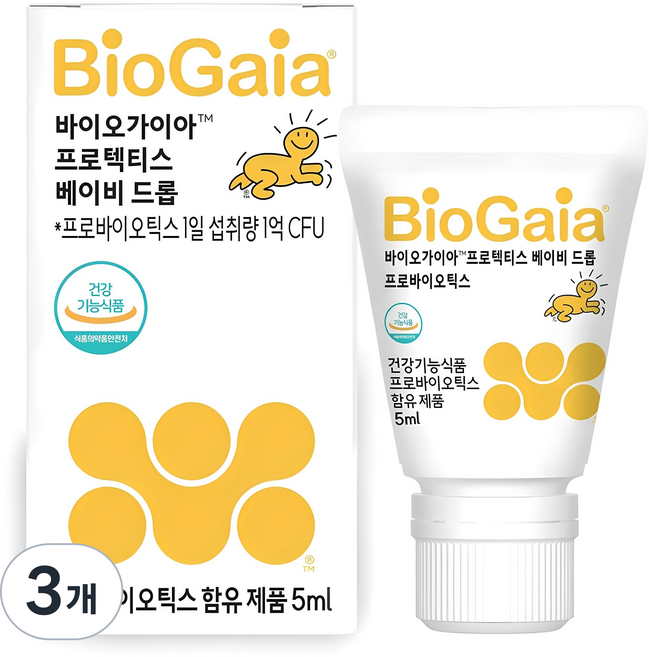바이오가이아 프로텍티스 베이비 드롭 프로바이오틱스, 5ml, 3개