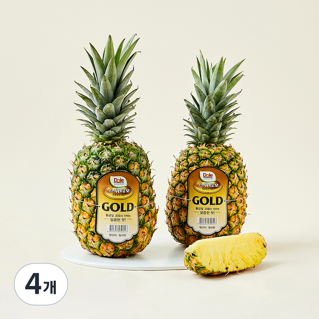 돌 스위티오 골드 파인애플, 3.8kg(2입), 4개