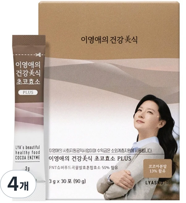 이영애의건강미식 초코효소 플러스 30p, 90g, 4개 - 쿠팡