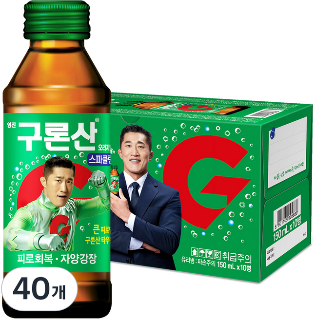 해태htb 영진 구론산 탄산 스파클링 오리지날, 150ml, 40개