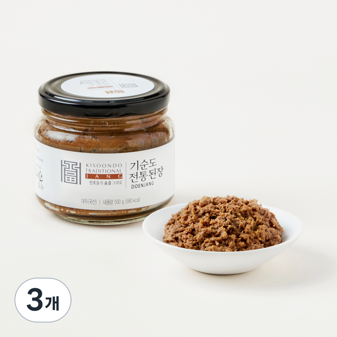 기순도전통장 전통된장, 500g, 3개