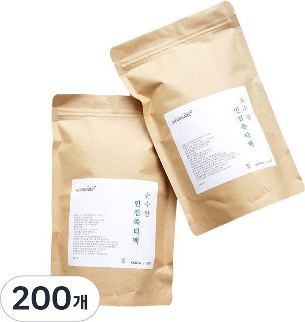 허브나래 인진쑥차, 1g, 50개입, 4개