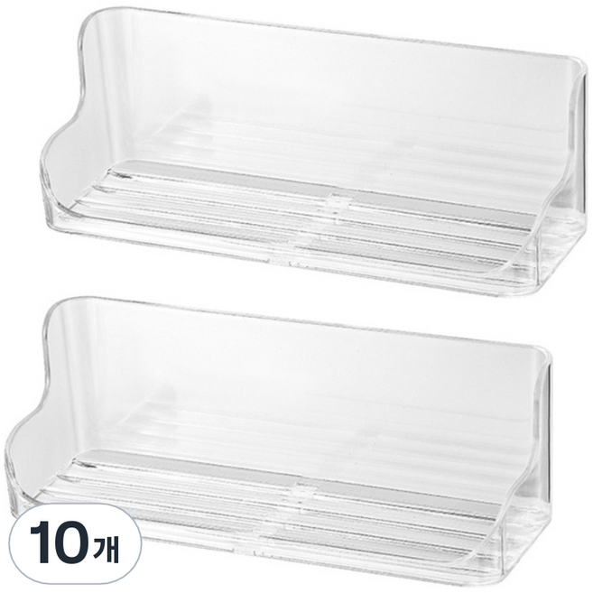 메이크마인 화장실 핸드폰 거치대 무타공 선반 접착식 안경 수납 다용도거치대, 투명, 10개