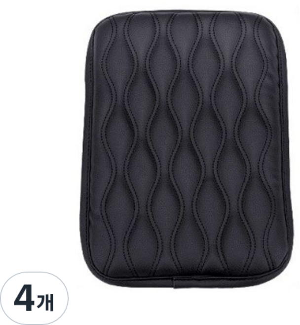 콘솔박스 가죽 팔걸이 쿠션, 블랙, 4개
