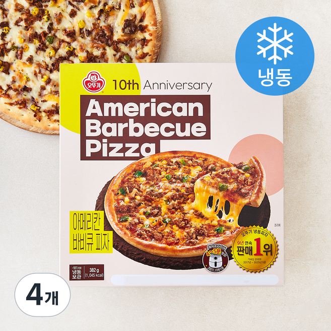 오뚜기 아메리칸 바비큐 피자 (냉동), 382g, 4개, 1개입