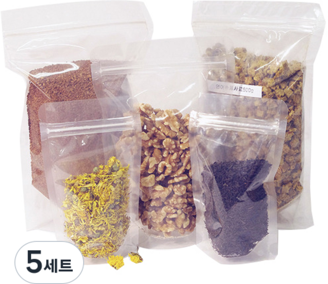 투명지퍼 스탠드봉투, 15호, 100개, 5세트