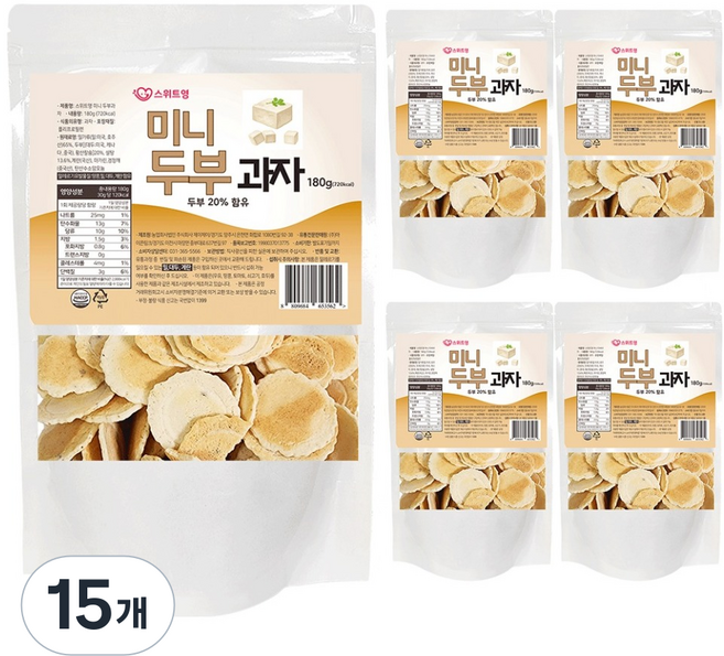 스위트영 미니 두부과자, 180g, 15개