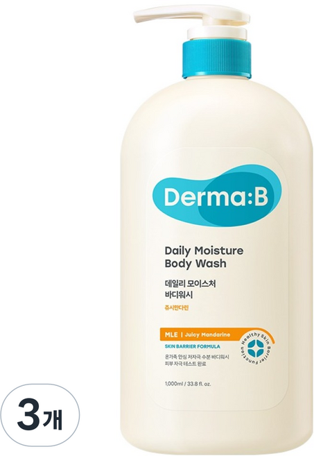 더마비 데일리 모이스처 바디 워시 쥬시만다린, 1L, 3개
