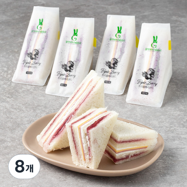 그린래빗 대만식 트리플베리샌드, 70g, 8개