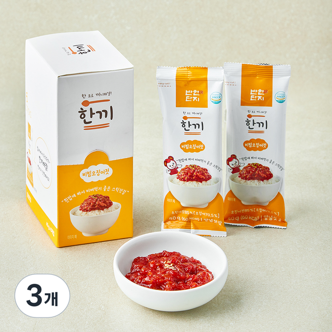 반찬단지 한끼젓갈 비빔오징어젓 6개입, 240g, 3개