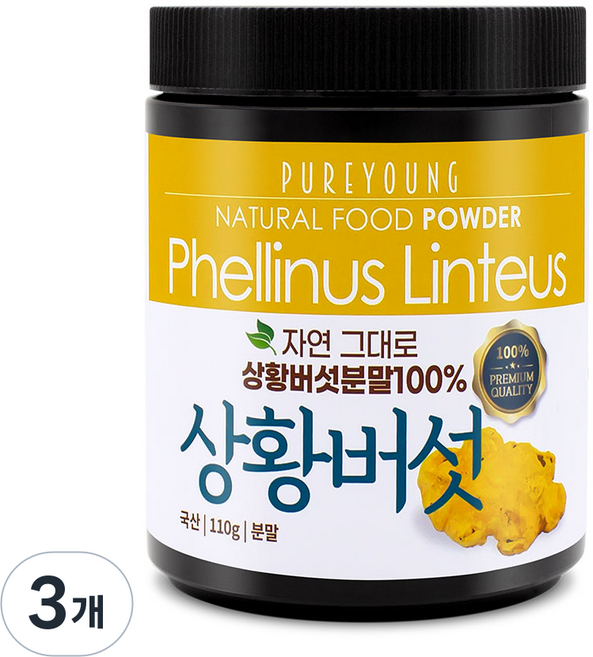 퓨어영 상황버섯 분말, 110g, 3개