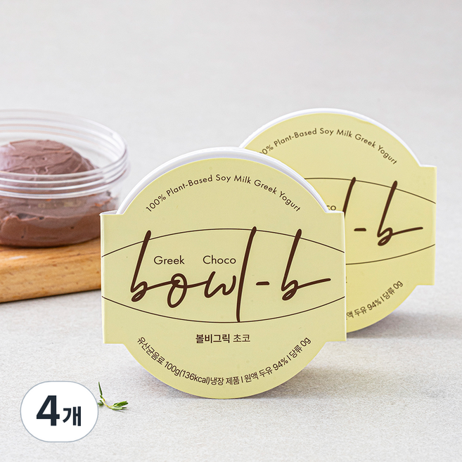볼비 두유 그릭요거트 초코, 100g, 1개입, 4개